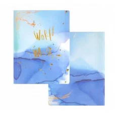 Папка с 40 вкладышами Alingar А4 310х235 мм пластик 400 мкм мраморный дизайн с надписью "World" голубой 1шт AL12806