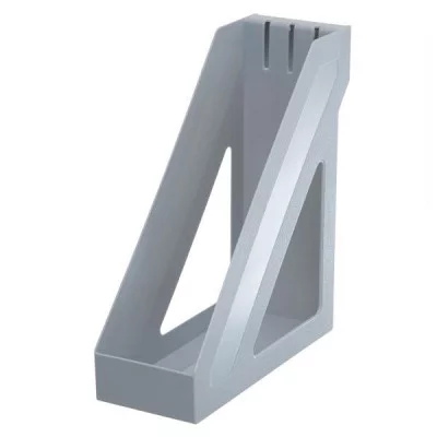 Лоток вертикальный для бумаг, СТАММ "Базис", серый, ЛТ31