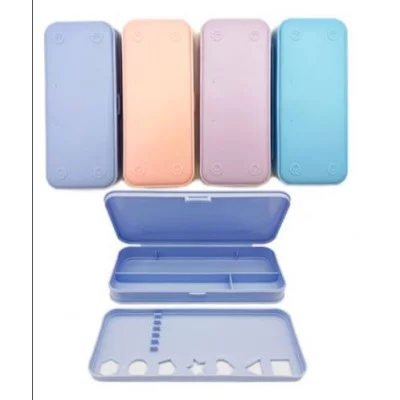 Пенал короб DG-325 Прямоугольный, пластиковый, 1 отделение с секциями и вставкой-разделителем, цвета ассорти, в пакете 331244