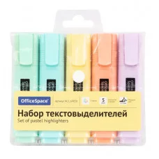 Набор текстовыделителей OfficeSpace 05цв., пастельные цвета, 1-5мм, европодвес 347850