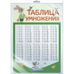 Мини-плакат А4. Таблица умножения с героями из м-ф Ну, погоди! (В индивидуальной упаковке) Ш2-13118