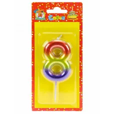 Свеча для торта Сказочный градиент Цифра 8 С-4103