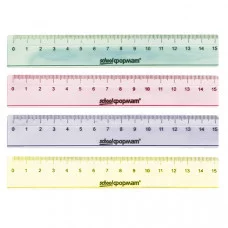 Линейка пластик 15 см прозр. ассорти schoolФОРМАТ 053594