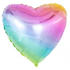 Шар (18\'\'/46 см) Сердце, Нежная радуга, Градиент, 1 шт. 201500GP
