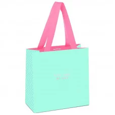 Пакет подарочный 1шт 20*20*10см MESHU "Bright turquoise", отд. фольгой, выб. лак, матовая ламинация 339800