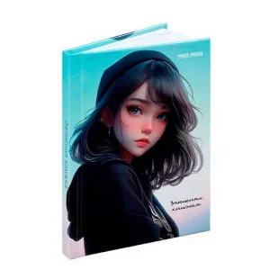 ЗАПИСНАЯ КНИЖКА А7 64л. ДЕВУШКА В ШАПКЕ переплет 7БЦ 64-1683