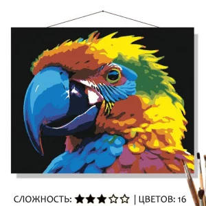 Картина по номерам на холсте 50х40 "Радужный попугайчик" Знайленд КН50401619