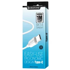 Кабель Borofone (BX14) USB-C, белый 6957531089995
