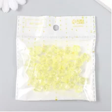 Бусины пластик "Кристалл многогранник. Бледно-жёлтый" прозрачный набор 20 гр 1х1х1 см   9431100