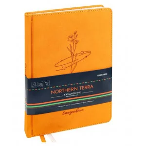 Ежедневник А5, 136л. недатир. - NOTHERN TERRA - ЦВЕТОК (136-5052) кожзам 136-5052