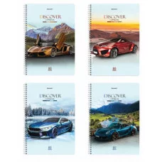 Тетрадь А4, 80 л., BRAUBERG, гребень, клетка, обложка картон, Discover, 404050