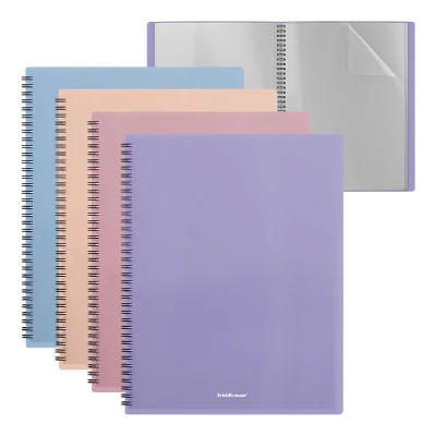 Папка файловая пластиковая на спирали ErichKrause Soft Manga, с 20 прозрачными карманами, A4, ассорти 1шт 61182