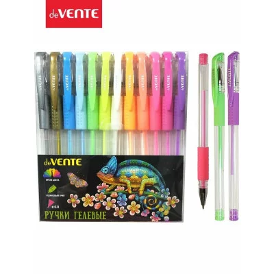 Набор ручек гель пастель 12цв "Moonlight" 0.8/130мм корпус прозрачный е/п DEVENTE 5051009 085543