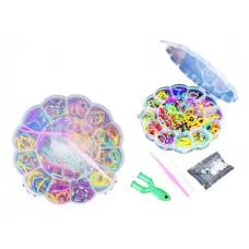 Набор цветных резиночек для плетения браслетов, 700 шт + станок,крючок,S-клипсы,рогатка TZ-32152