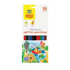 Карандаши цветные Мульти-Пульти "Невероятные приключения", 24цв., трехгран., заточен., картон, европодвес 325697