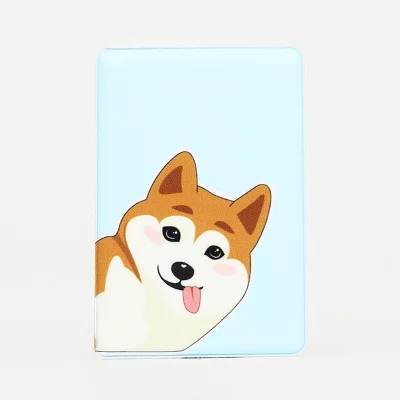 Обложка для проездного, одинарная 6,5*0,3*9,5см, "Собака" , голубой 9622607