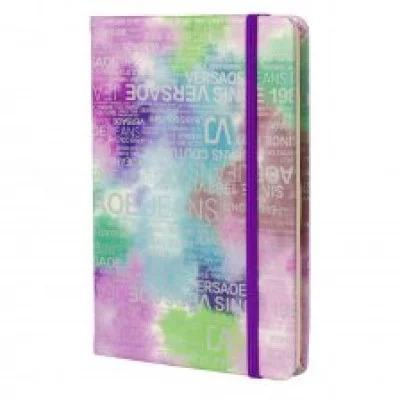 Записная книжка, А5, Alingar, 7БЦ, ПВХ резинке, клетка, 95 л. Трендовые надписи сиреневый AL9312