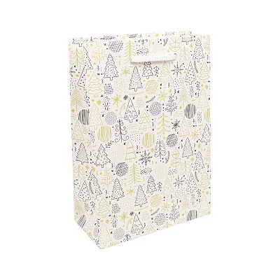 Dream cards Пакет подарочный с матовой ламинацией  14х20х6,5 см (MS) Весёлые ёлочки, 210 г ПКП-8902