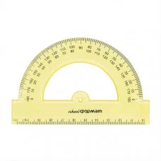 Транспортир 180 гр 12 см пласт. ассорти полупрозр. 053599