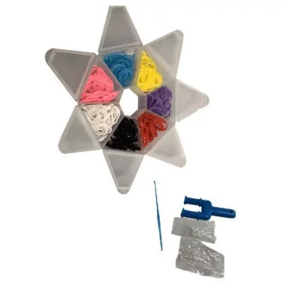 Набор цветных резиночек для плетения браслетов, 500 шт + станок,крючок,S-клипсы,рогатка TZ-32154