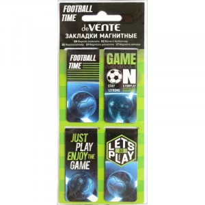 Закладка для книг магнитная 25*56.6мм "Football Time" 4шт/уп е/п DEVENTE 8065406 645296