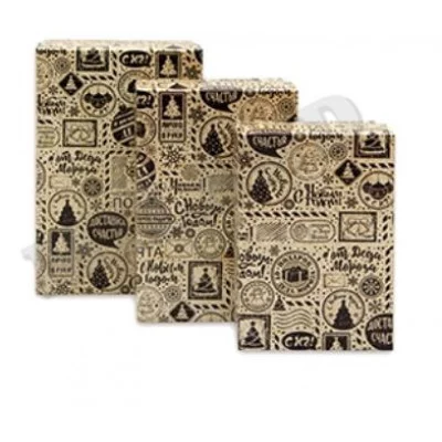 Наборы прямоугольных KRAFT коробок 3 в 1 Новогодняя почта ( 19х12х7,5-15х10х5 см) КОР-1996