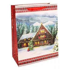 Dream cards Пакет подарочный с мат. лам. и глиттером18 x 23 x 10 см (M) Сказочный дом,  210 г ПКП-3772