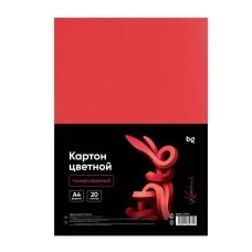 Картон цветной А4, BG, 20л., тонированный, красный, 220г/м2 384266