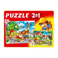 03. МАКСИ-ПАЗЛЫ 2 в 1. ДРУЖНЫЕ ЩЕНКИ (15 и 24 эл.) (Арт. П-0676)