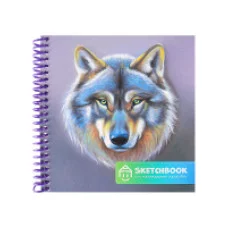 Скетчбуки А6+ для карандаш зарис Волк (спираль слева, гл лам,мяг.обл,жест подл,64л,60г) С64-5282