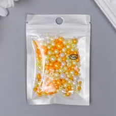 Бусины для творчества пластик "Круглые. Ассорти жёлтое" d=3-8 мм, набор 10 гр 7459632