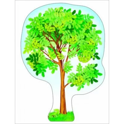 Ф-8733 Плакат вырубной А3. Рябина летняя (с блестками в лаке)