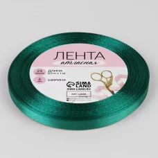Лента атласная №140 6мм*25±1ярд изумрудный АУ 5052112