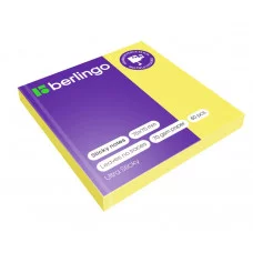 Самоклеящийся блок Berlingo Ultra Sticky 75*75мм, 80л. желтый неон 270275
