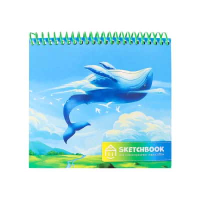 Скетчбуки А6+ для карандаш зарис Кит (спираль сверху, гл лам,мяг.обл,жест подл,64л,60г) С64-5270