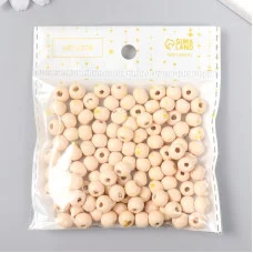 Бусины для творчества дерево "Бледно-оранжевый" d-0,8 см, набор 20 гр   9463296