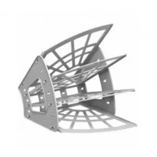 Лоток для бумаг веерный СТАММ "Эконом", 4-х секционный, серый 324159