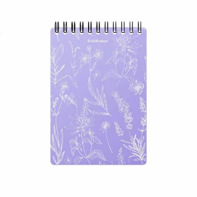 Блокнот с пластиковой обложкой на спирали ErichKrause Lavender, А6, 80 листов, клетка 59954