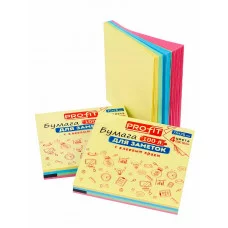 Бумага для заметок с клеевым краем 4 ЦВЕТА ЗС-1561 76х76 мм, 100л, пастель ТМ Profit