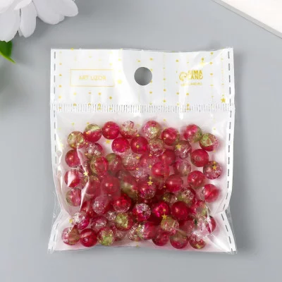 Бусины для творчества пластик "Мыльный пузырь прозрачная фуксия" набор 20 гр 0,8х0,8х0,8 см   912942