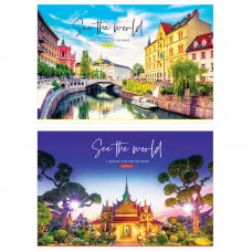 Альбом для рисования 24л А4 на склейке ArtSpace Путешествия See the world Спейс 280722