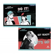 Альбом для рисования А4 40л Alingar на скрепке мелованный картон (стандарт) 210г/м2 офсет 100 г/м2 Let\'s go AL11424