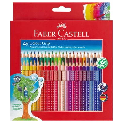 Карандаши цветные Faber-Castell "Grip", 48цв., трехгран., заточен., картон., европодвес 290331