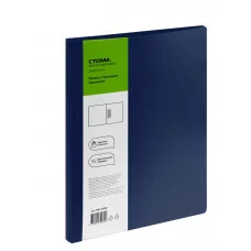 Папка с боковым зажимом СТАММ "Диагональ" А4, 17мм, 700мкм, пластик, сапфир 377871