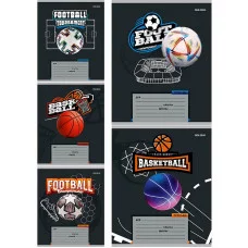 Тетрадь ДОП.КОСАЯ ЛИНИЯ 12л. СПОРТ И МЯЧ 12-5781 цвет.мелов.обл.