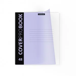 Тетрадь общая ученическая с пластиковой обложкой на скобе ErichKrause® CoverProBook Pastel, сиреневый, А5+, 48 листов, клетка 55231