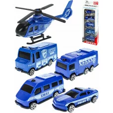 Набор машинок "Полиция"(10,2х4х26,7 см)(5 машинок), в коробке ( Арт. 2176262)