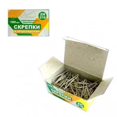 Скрепки канцелярские 32мм, 100шт,"Премиум",никел.треугольные,отог.носик,цв.к/к. ZH216 J.Otten 90861