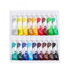 Краски акриловые художественные матовые (АК-9495) набор 18 цветов, 12 мл, в алюм.тубе АК-9495