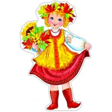 Ф-8761 Плакат вырубной А3. Девочка на Праздник осени (с блестками в лаке) / (серия) Сфера